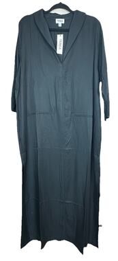 Terea by Andrea Pitter Women's Black Maxi Straight Dress Pockets Side Slits XL